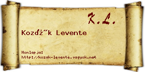 Kozák Levente névjegykártya