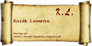 Kozák Levente névjegykártya